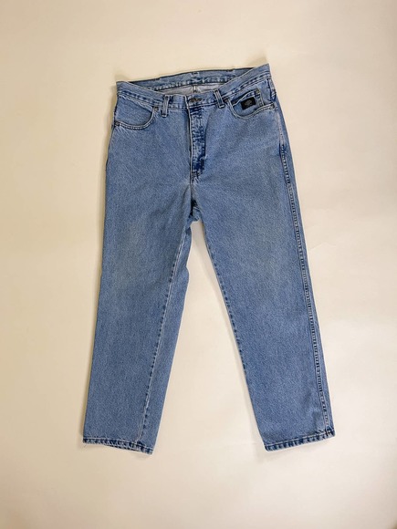 90s Vintage Harley Davidson Light Wash Straight Leg Jeans Size L - Picture 6 of 8